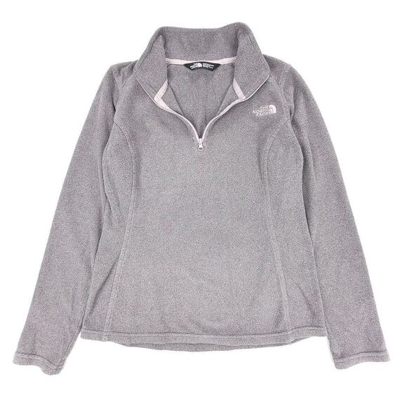 NORTH FACE Glacier 1/4 Zip TKA 100 Fleece Pullover Sweater Jacket Womens XS Gray - Picture 1 of 8